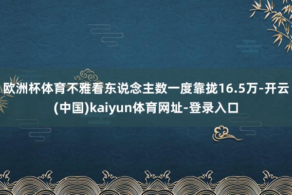 欧洲杯体育不雅看东说念主数一度靠拢16.5万-开云(中国)kaiyun体育网址-登录入口