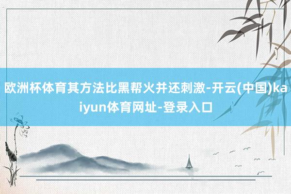 欧洲杯体育其方法比黑帮火并还刺激-开云(中国)kaiyun体育网址-登录入口