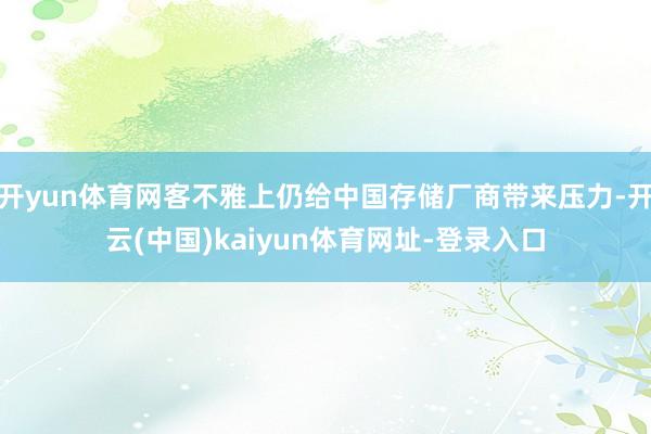 开yun体育网客不雅上仍给中国存储厂商带来压力-开云(中国)kaiyun体育网址-登录入口