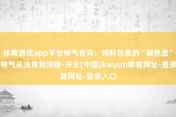 体育游戏app平台神气各异：饲料色素的“调色盘”蛋黄神气从浅黄到深橙-开云(中国)kaiyun体育网址-登录入口